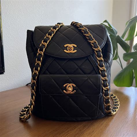 do all vintage chanel backpacks haave cc on bottom|Vintage Chanel full flap bag.